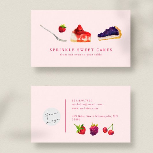 Carte de visite de tarte de la boulangerie