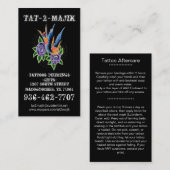 Carte de visite de tatouage (Devant / Derrière)