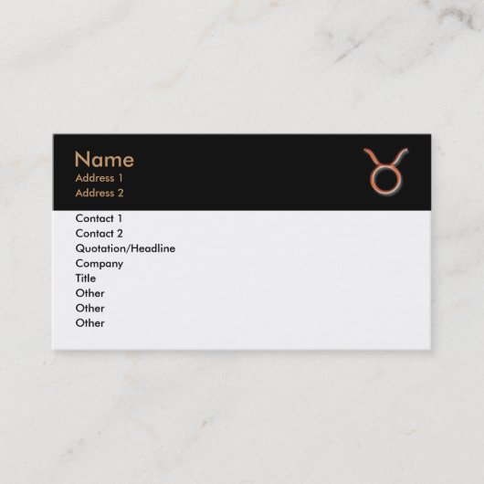 Carte de visite de Taurus (Devant)