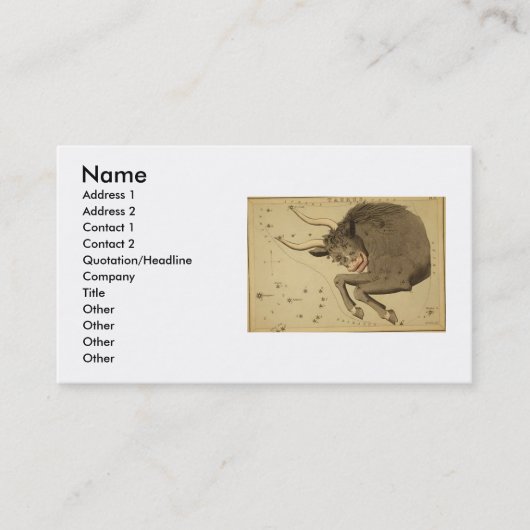 Carte de visite de Taurus (Devant)