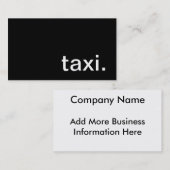 Carte de visite de taxi (Devant / Derrière)