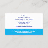 Carte de visite de technicien d'automatisation à d (Dos)