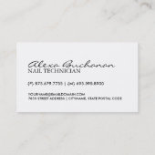 Carte de visite de technicien de clou (Dos)