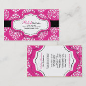 Carte de visite de technicien de clou de damassé (Devant / Derrière)