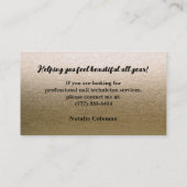 Carte de visite de technicien de clou noir Parties (Dos)