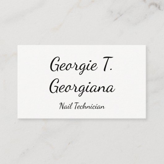 Carte de visite de technicien de clou simple et mi (Devant)