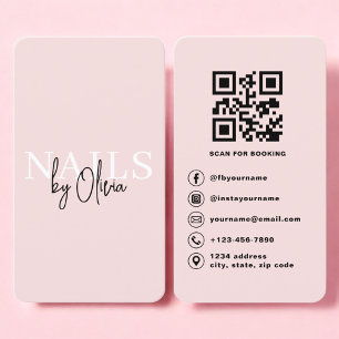 Carte de visite de technicien en onglerie avec QR 