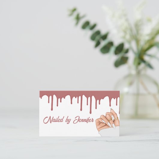 Carte de visite de technologie de l'ongle blanc et (Debout devant)