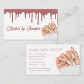 Carte de visite de technologie de l'ongle blanc et (Devant / Derrière)