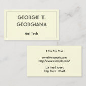 Carte de visite de technologie de l'ongle classiqu (Devant / Derrière)