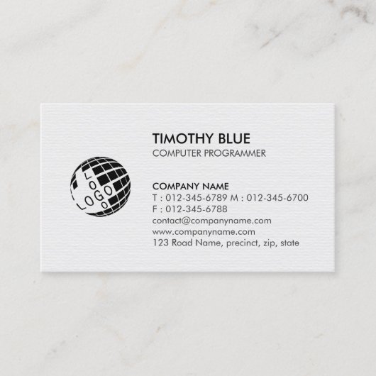 Carte de visite de technologie de programmation in (Devant)
