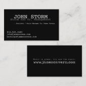 Carte de visite de tempête de John (Devant / Derrière)