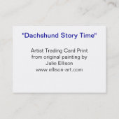 Carte de visite de temps d'histoire de teckel (Dos)