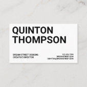 CARTE DE VISITE DE TENDANCE BOLD (Dos)