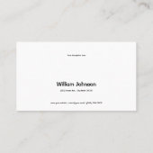 Carte de visite de tennis (Dos)