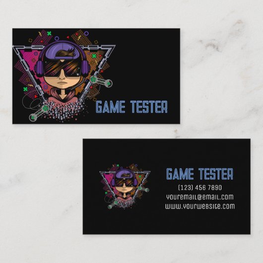 Carte de visite de testeur de jeux (Devant / Derrière)