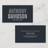 Carte de visite de texte Grayish Blue Grayish (Devant / Derrière)