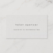 Carte de visite de texture de lin minimal (Devant)