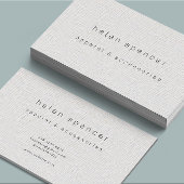 Carte de visite de texture de lin minimal