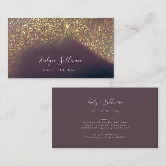 carte de visite de texture de parties scintillant  (Devant / Derrière)