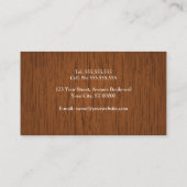 Carte de visite de texture en bois semi-foncé (Dos)