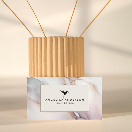 Carte de visite de texture en marbre noir Humming