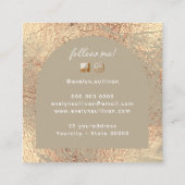 Carte de visite de texture kaki et or (Dos)