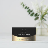 Carte de visite de texture métallique en or noir (Debout devant)