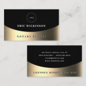 Carte de visite de texture métallique en or noir (Devant / Derrière)