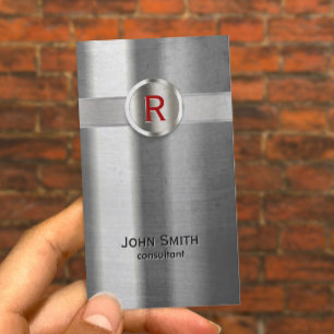 Carte de visite de texture métallique Monogramme r