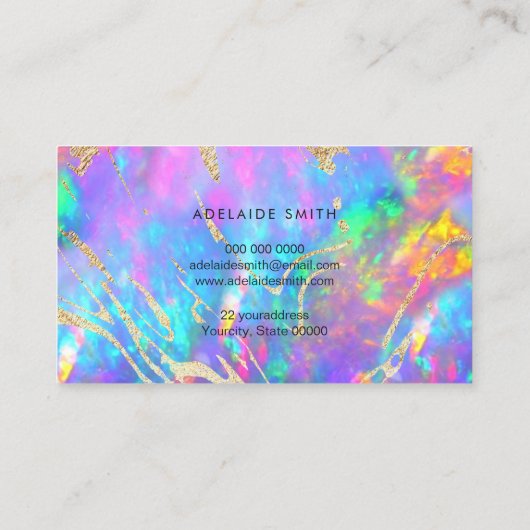 carte de visite de texture opale (Dos)