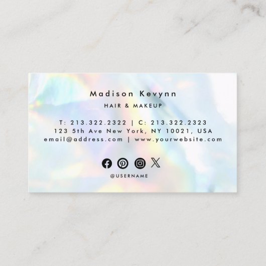 Carte de visite de texture opale de pierre de néon (Dos)