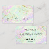 Carte de visite de texture opale de pierre de néon (Devant / Derrière)