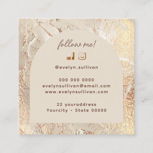 Carte de visite de texture or (Dos)