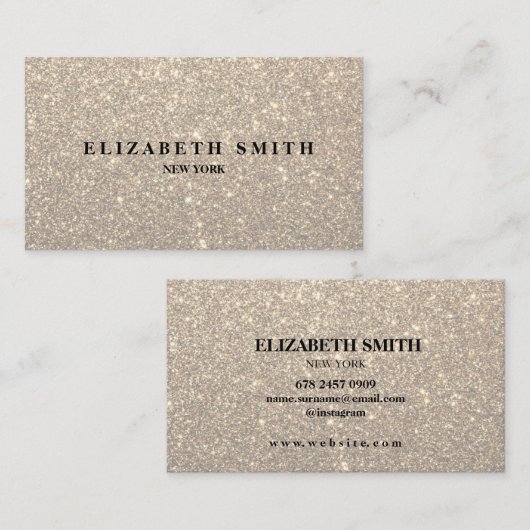 Carte de visite de texture Parties scintillant or (Devant / Derrière)