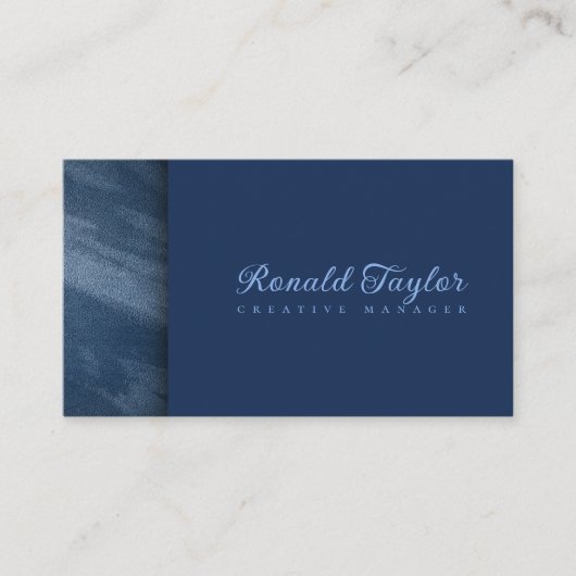 Carte de visite de texture velours bleu moderne (Devant)