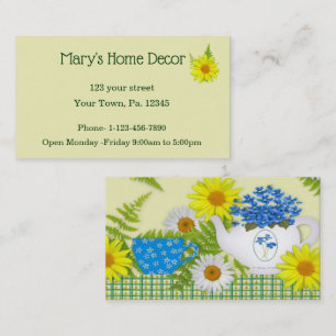 Carte de visite de thé du jardin