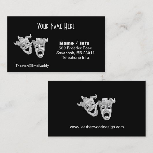 Carte de visite de théâtre (Devant / Derrière)