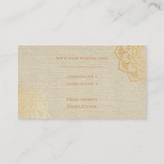 Carte de visite de thème de mandala (Dos)