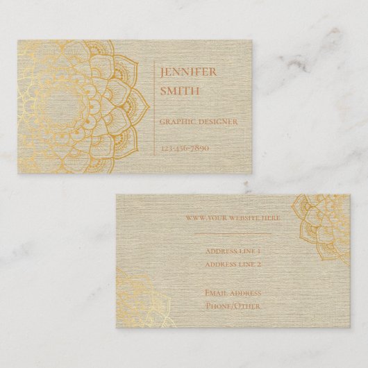 Carte de visite de thème de mandala (Devant / Derrière)