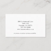 Carte de visite de thérapeute conseiller abstrait (Dos)