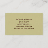 Carte de visite de thérapeute de massage (Dos)