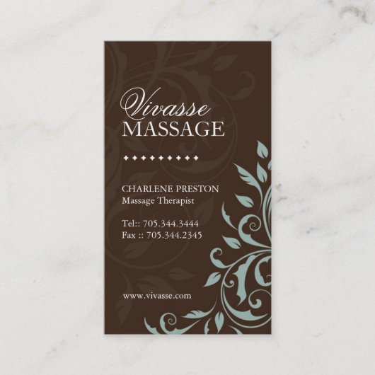 Carte de visite de thérapeute de massage (Devant)