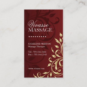 Carte de visite de thérapeute de massage