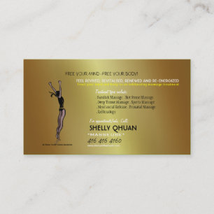Carte de visite de thérapeute de masseuse/massage