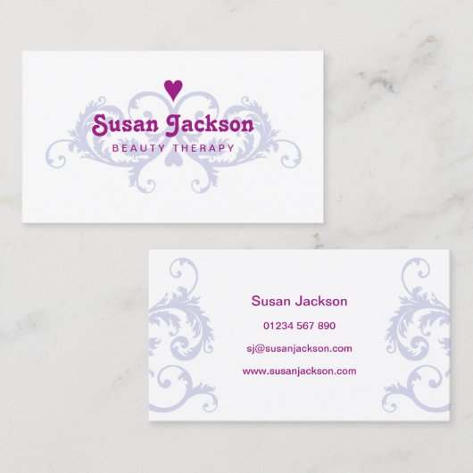 Carte de visite de thérapie de beauté (Devant / Derrière)