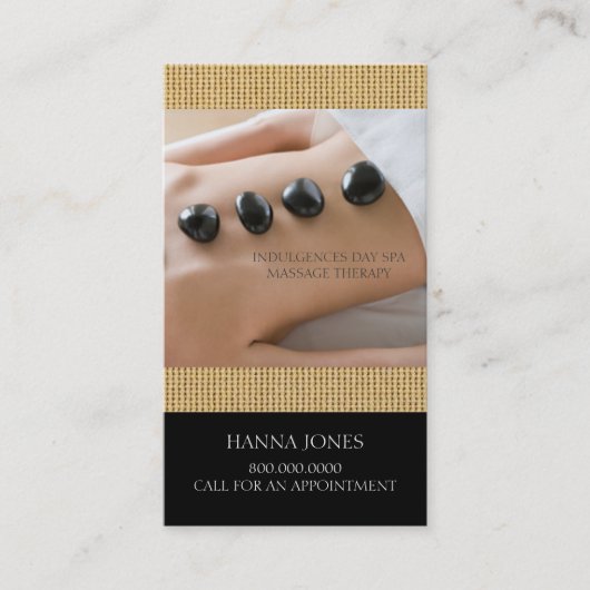 Carte de visite de thérapie de massage du spa | de (Devant)