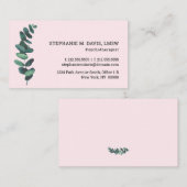 Carte de visite de thérapie Eucalyptus Blush Pink (Devant / Derrière)