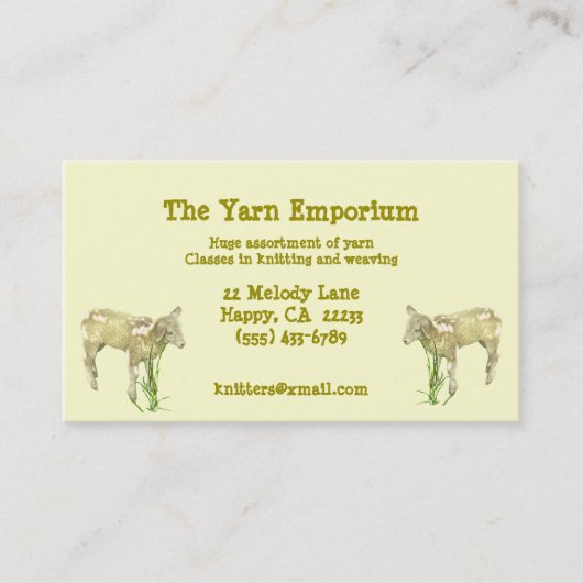 Carte de visite de tissage de Tricot de laine de f (Devant)