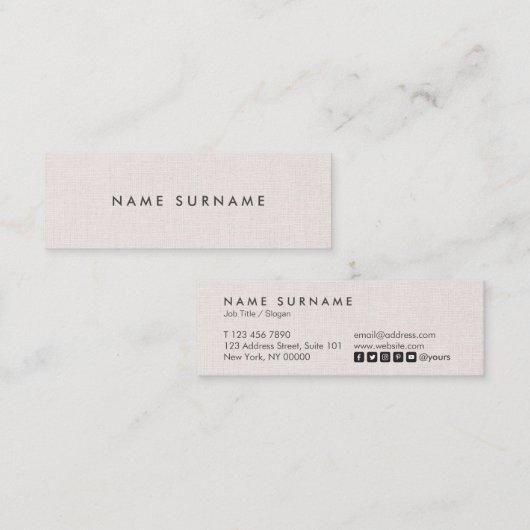 Carte de visite de toile de disposition propre (Devant / Derrière)